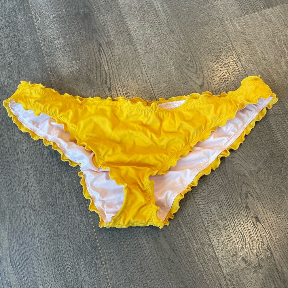 Yellow Scrunchy Bikini Bottoms